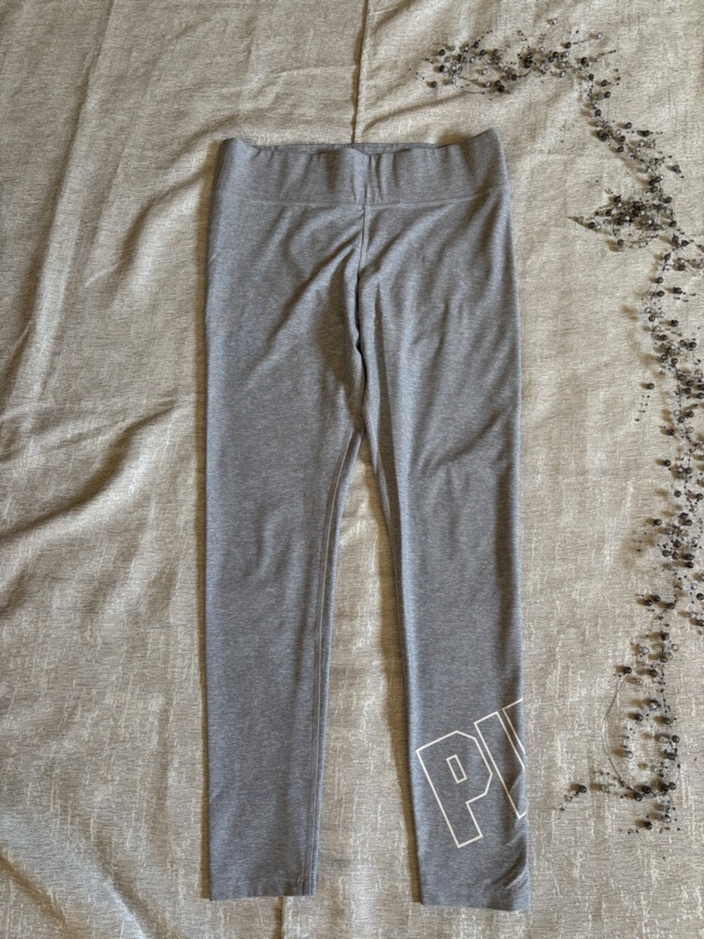 PINK Victoria's Secret Gray Kids Leggings with Side Logo